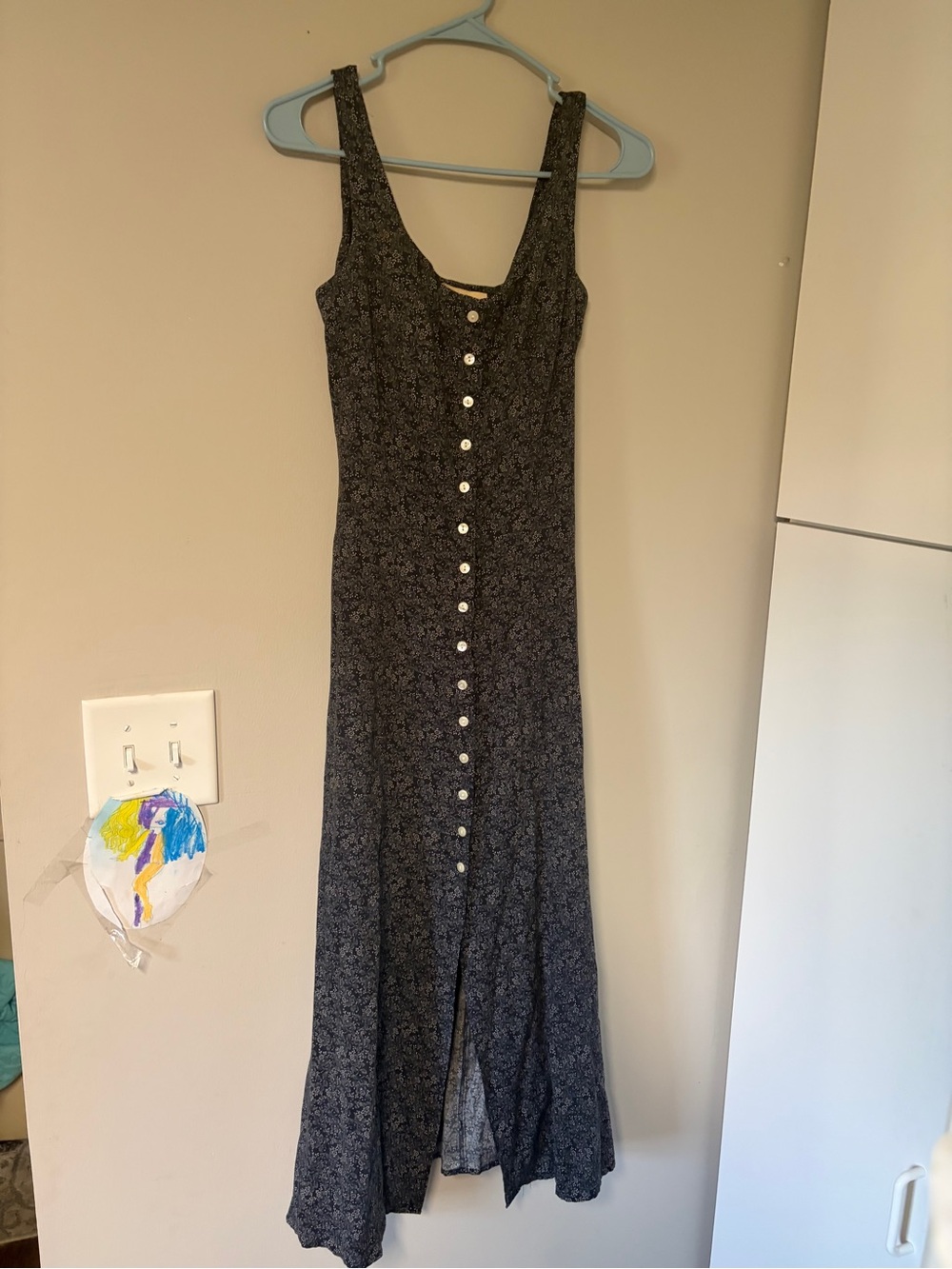 VTG 90s American Eagle Ditsy Floral Button Front Maxi Dress Grunge Whimsigoth